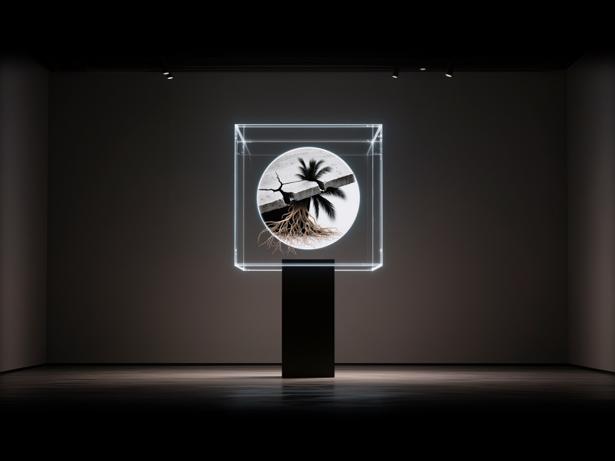 LED holographic fan installation